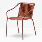 Fauteuil Philía terracotta vue de trois quarts