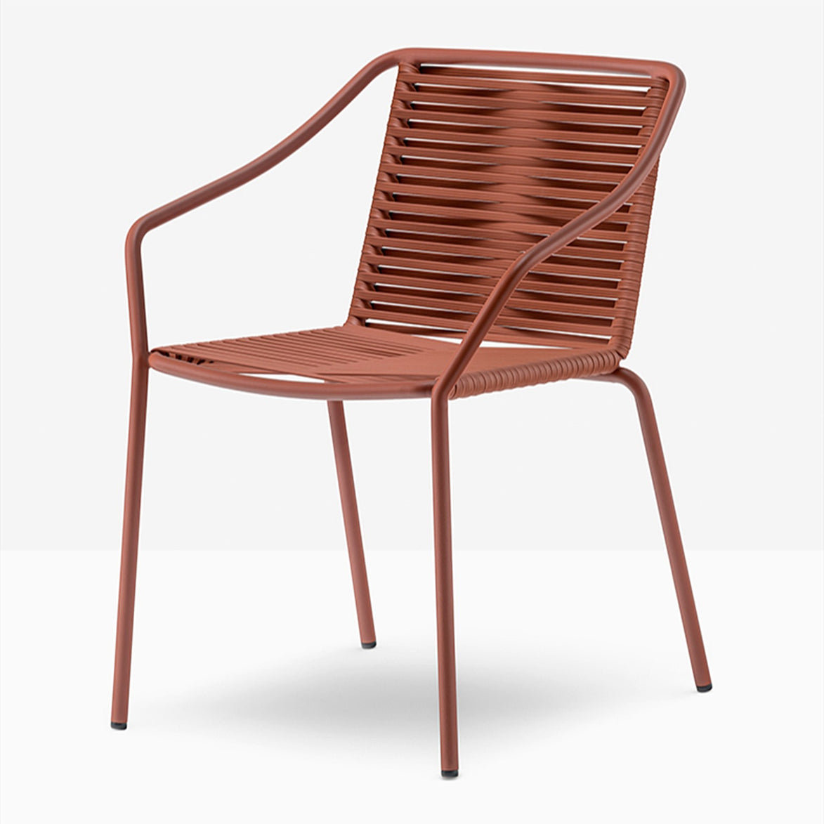 Fauteuil Philía terracotta vue de trois quarts