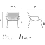 Fauteuil relax Doga Nardi – plan coté, dimensions
