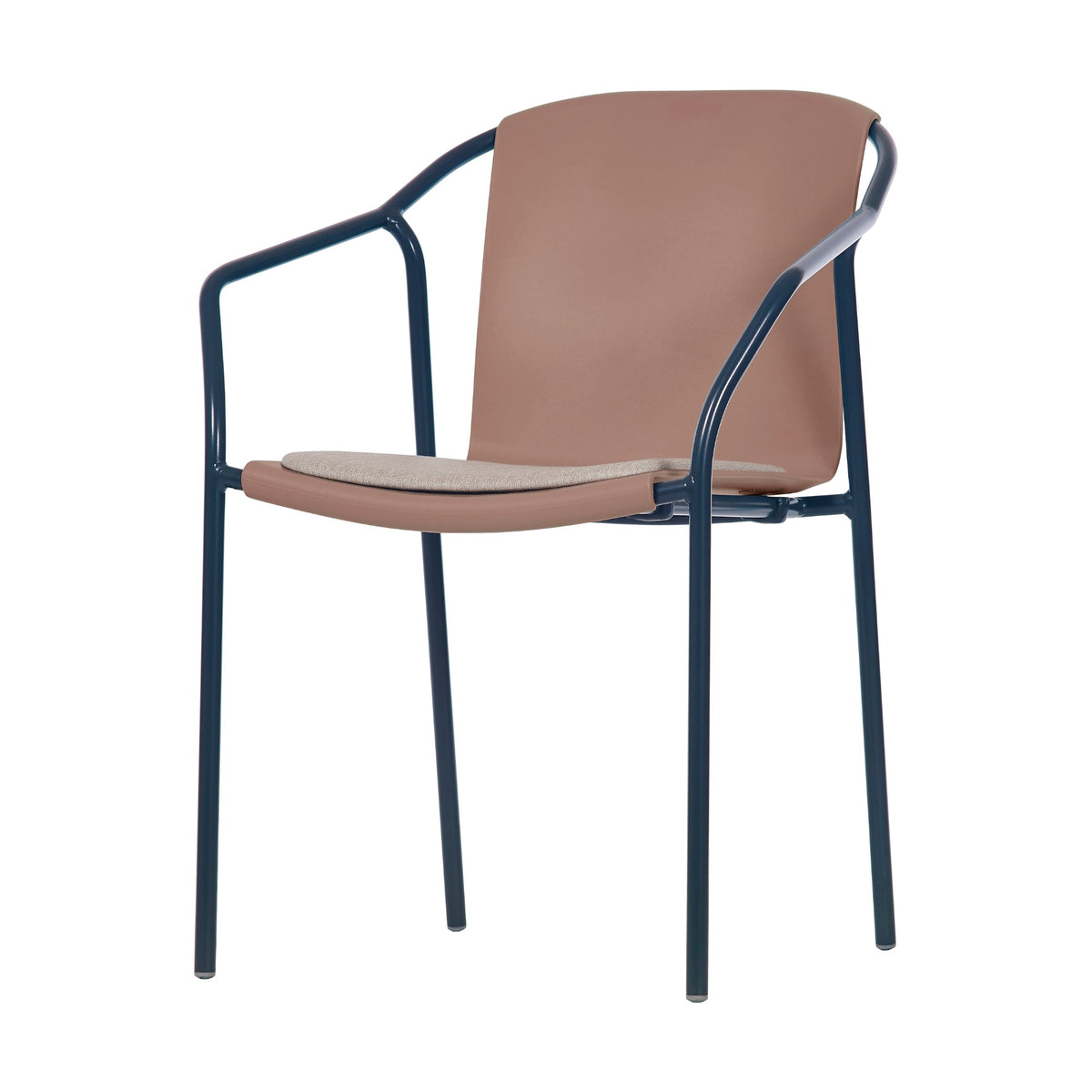 Fauteuil Rod Ezpeleta anthracite, dossier cappuccino avec galette
