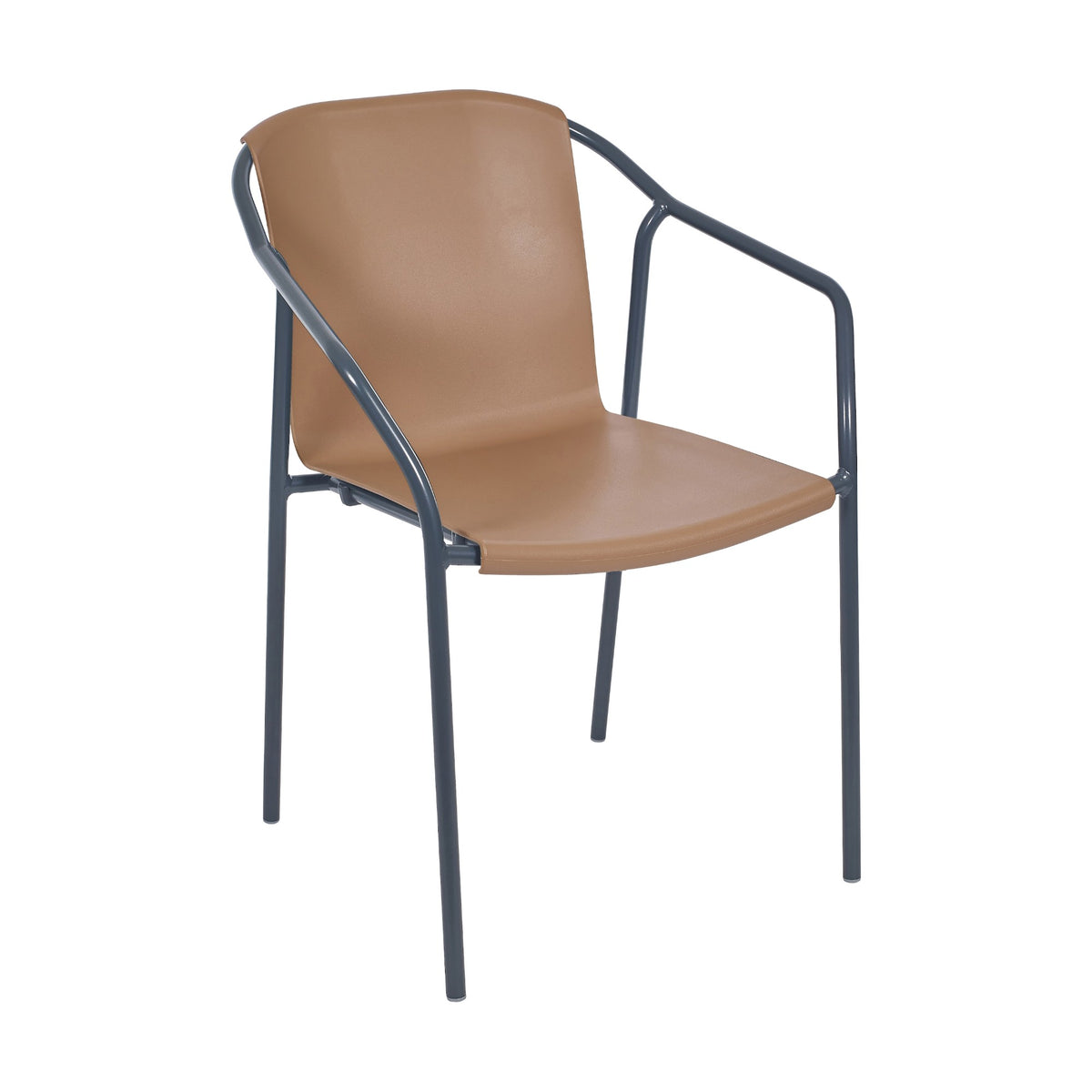 Fauteuil Rod Ezpeleta anthracite, dossier cappuccino