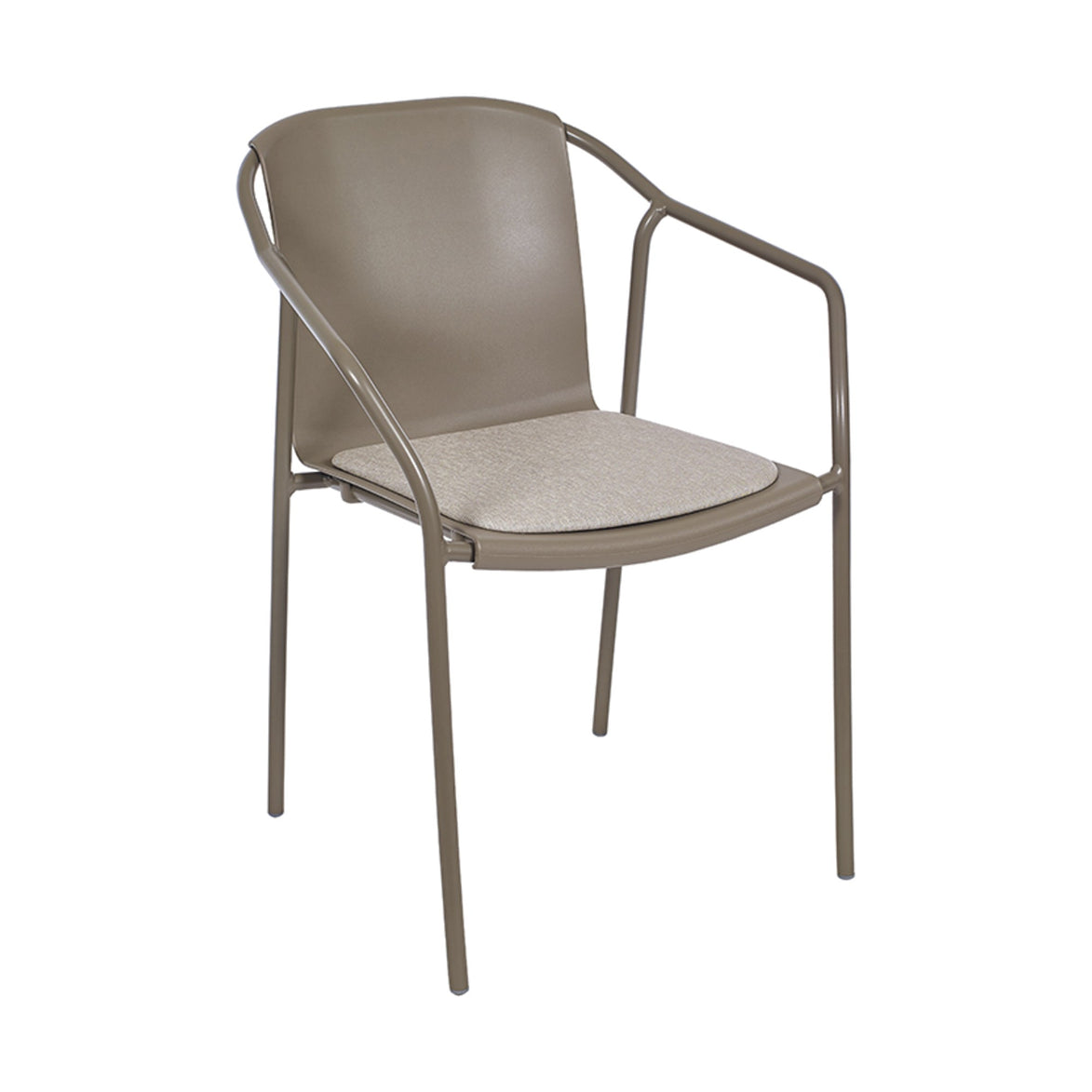 Fauteuil Rod Ezpeleta taupe avec galette