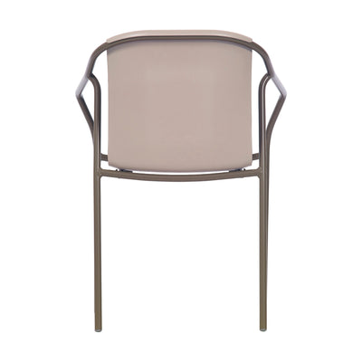 Fauteuil Rod Ezpeleta taupe, dossier pearl