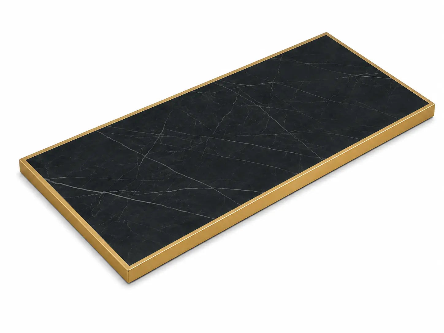 Plateau de table Capri rectangle – Chant laiton bakélisé
