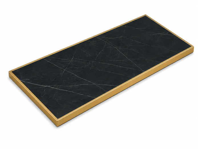 Plateau de table Capri rectangle – Chant laiton bakélisé