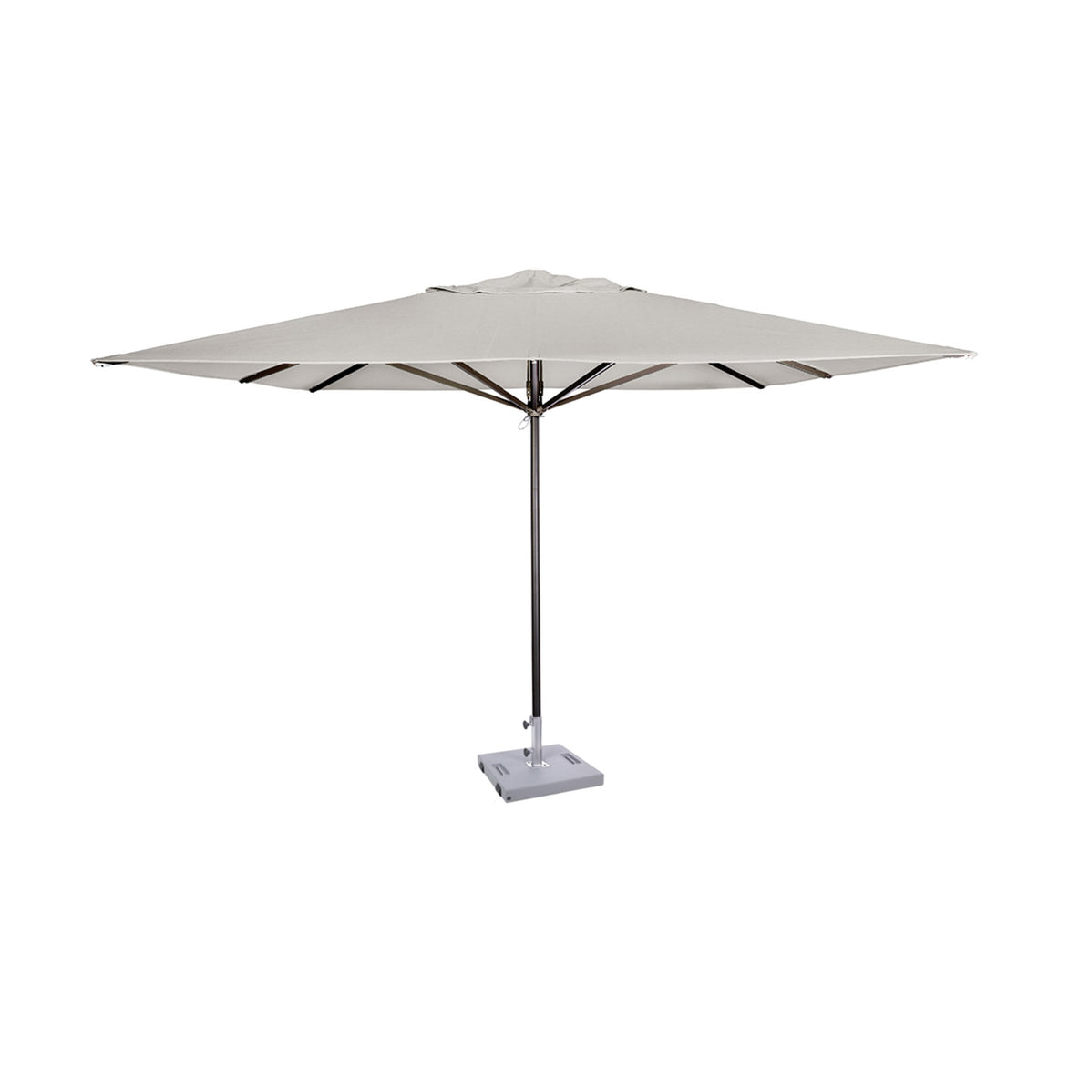 Parasol Formentera 350 x 350 cm Ezpeleta, structure anthracite, toile sable, sans volants