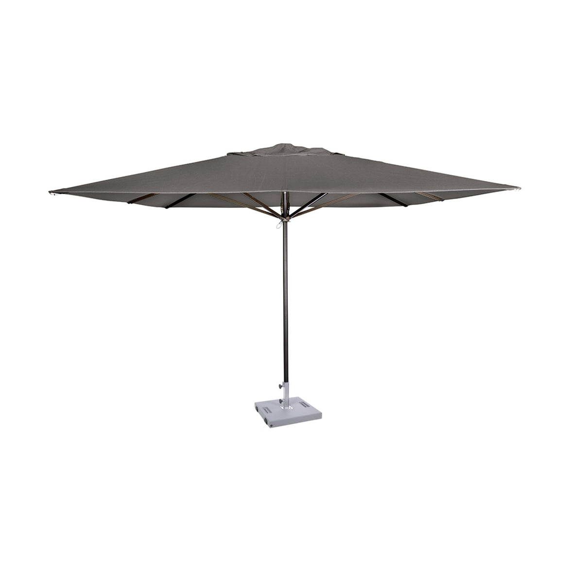 Parasol Formentera 350 x 350 cm Ezpeleta, structure anthracite, toile anthracite, sans volants