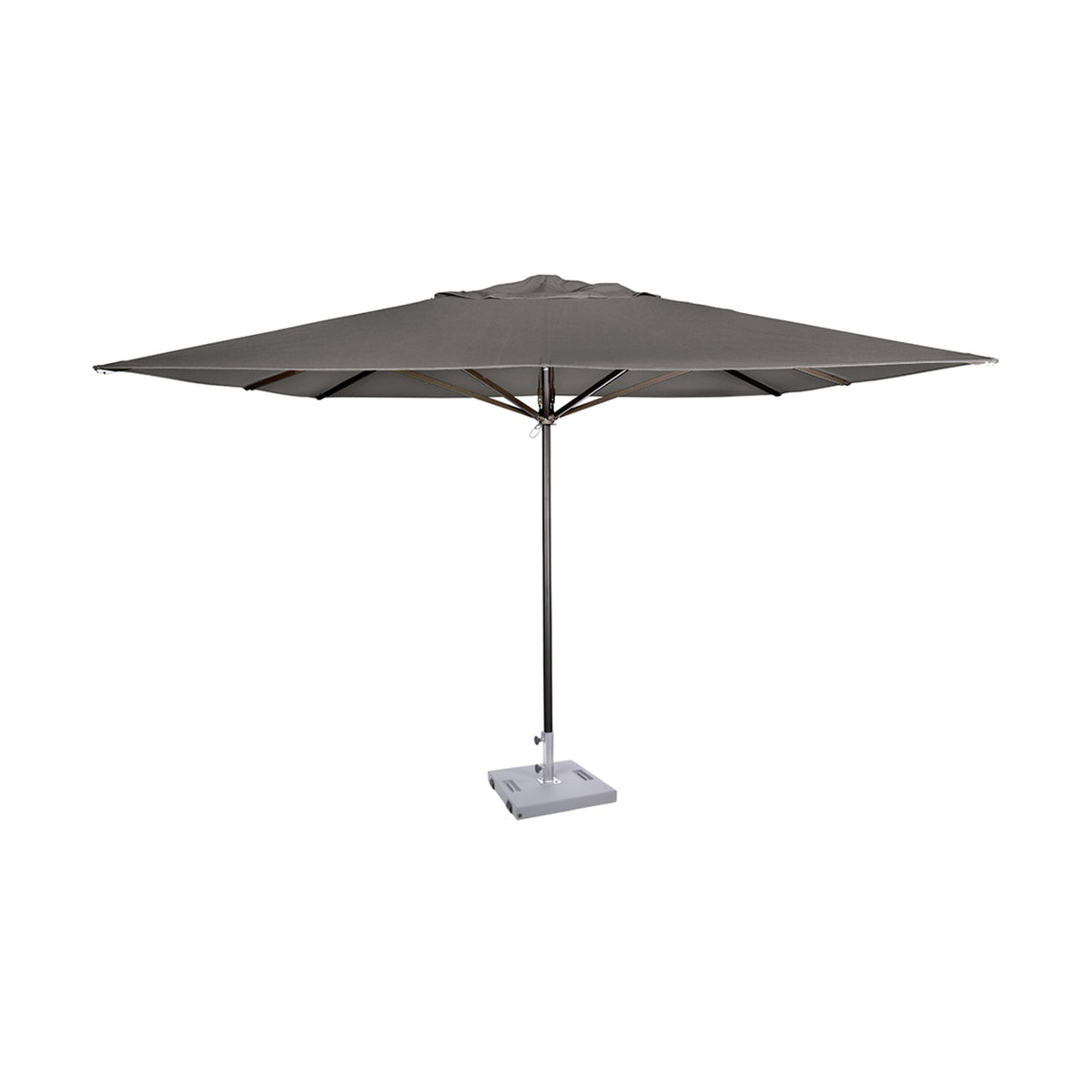 Parasol Formentera 350 x 350 cm Ezpeleta, structure anthracite, toile anthracite, sans volants