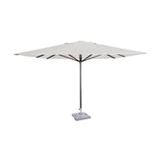 Parasol Formentera 350 x 350 cm Ezpeleta, structure anthracite, toile blanche, sans volants
