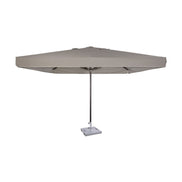 Parasol Formentera 350 x 350 cm Ezpeleta, structure anthracite, toile taupe, avec volants