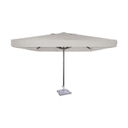 Parasol Formentera 350 x 350 cm Ezpeleta, structure anthracite, toile sable, avec volants