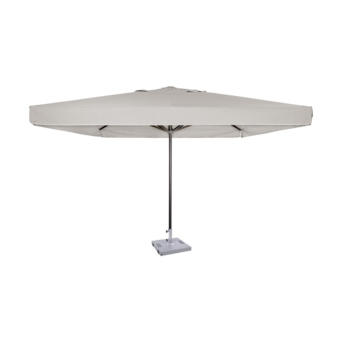 Parasol Formentera 350 x 350 cm Ezpeleta, structure anthracite, toile sable, avec volants