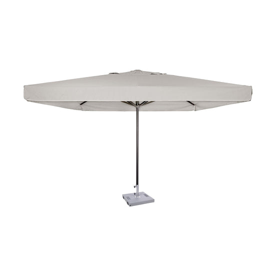 Parasol Formentera 350 x 350 cm Ezpeleta, structure anthracite, toile sable, avec volants