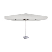 Parasol Formentera 350 x 350 cm Ezpeleta, structure anthracite, toile blanche, avec volants
