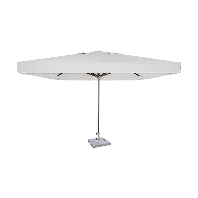 Parasol Formentera 350 x 350 cm Ezpeleta, structure anthracite, toile blanche, avec volants