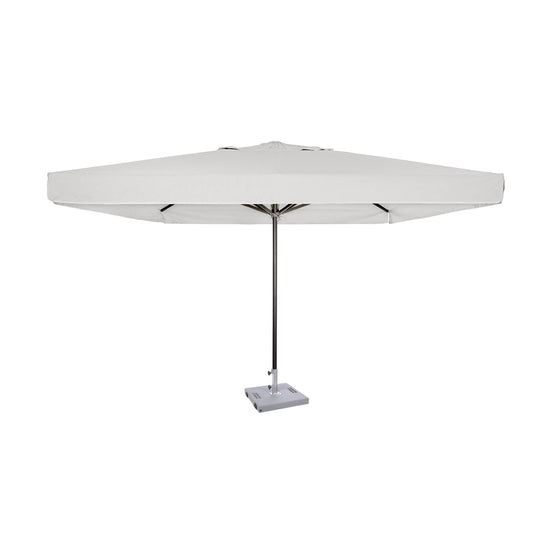 Parasol Formentera 350 x 350 cm Ezpeleta, structure anthracite, toile blanche, avec volants