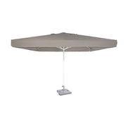 Parasol Formentera 350 x 350 cm Ezpeleta, structure blanche, toile taupe, avec volants