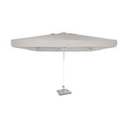 Parasol Formentera 350 x 350 cm Ezpeleta, structure blanche, toile sable, avec volants