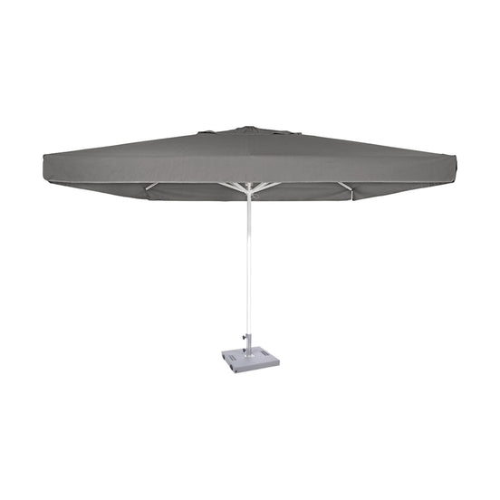 Parasol Formentera 350 x 350 cm Ezpeleta, structure blanche, toile anthracite, avec volants