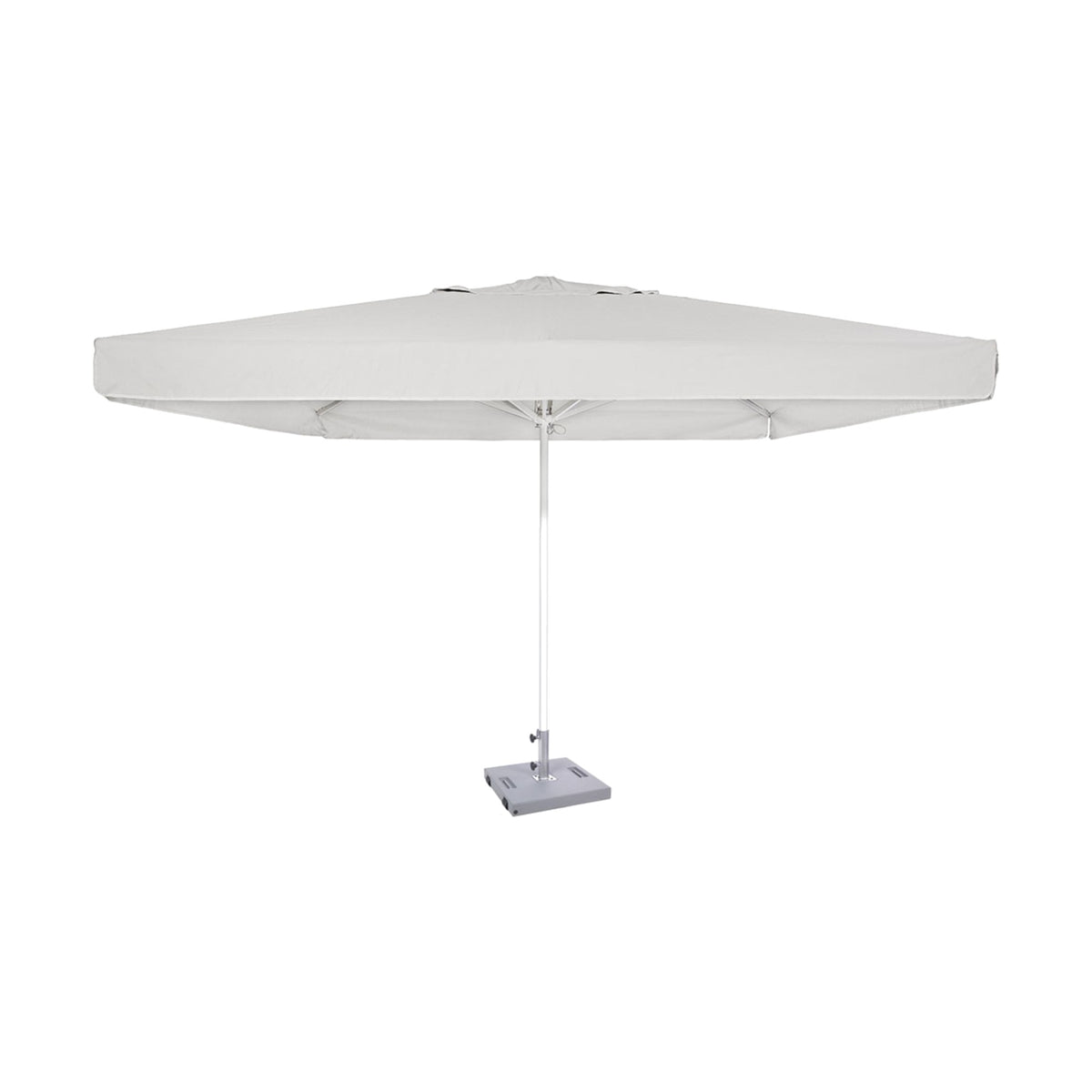 Parasol Formentera 350 x 350 cm Ezpeleta, structure blanche, toile blanche, avec volants