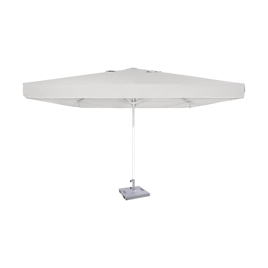 Parasol Formentera 350 x 350 cm Ezpeleta, structure blanche, toile blanche, avec volants