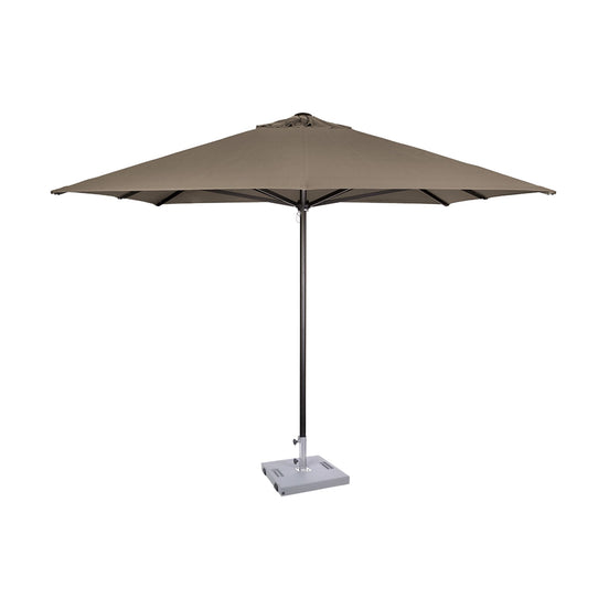 Parasol Formentera 300 x 300 cm Ezpeleta, structure anthracite, toile taupe, sans volants