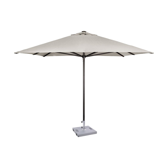 Parasol Formentera 300 x 300 cm Ezpeleta, structure anthracite, toile sable, sans volants