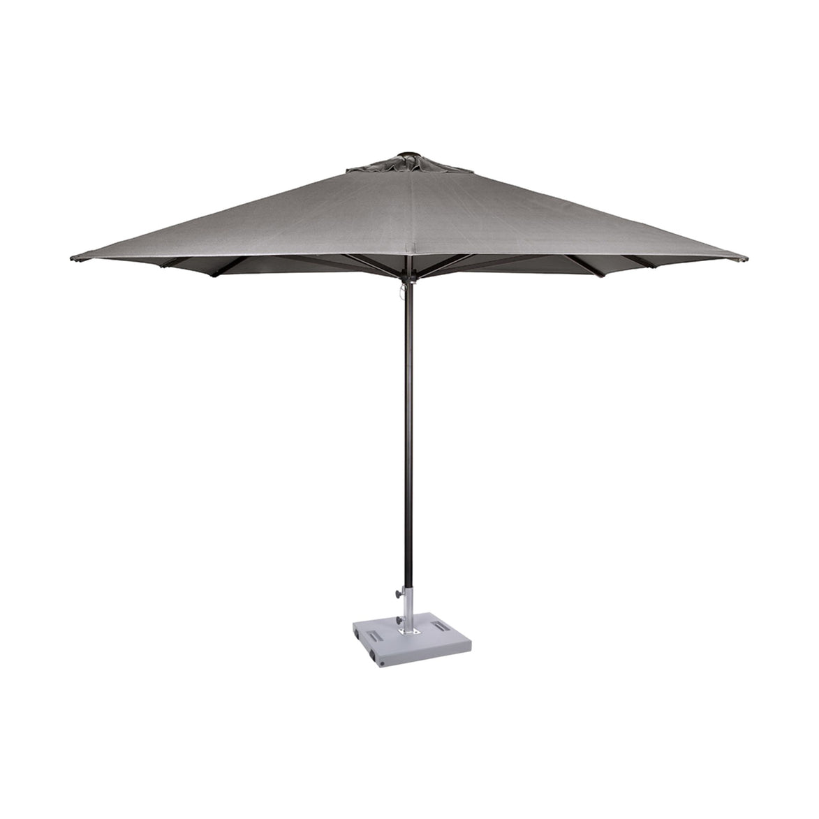 Parasol Formentera 300 x 300 cm Ezpeleta, structure anthracite, toile anthracite, sans volants