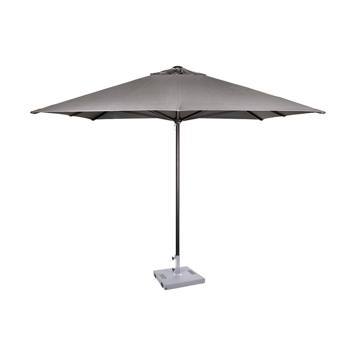 Parasol Formentera 300 x 300 cm Ezpeleta, structure anthracite, toile anthracite, sans volants