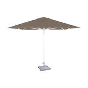 Parasol Formentera 300 x 300 cm Ezpeleta, structure blanche, toile taupe, sans volants