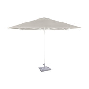 Parasol Formentera 300 x 300 cm Ezpeleta, structure blanche, toile sable, sans volants