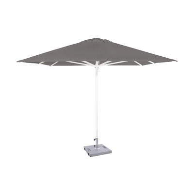 Parasol Formentera 300 x 300 cm Ezpeleta, structure blanche, toile anthracite, sans volants