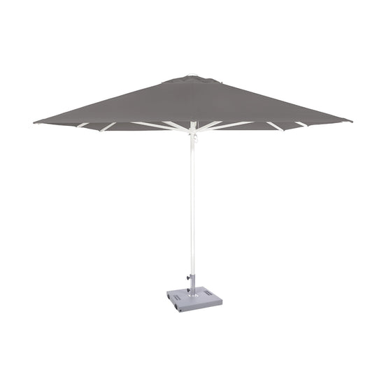 Parasol Formentera 300 x 300 cm Ezpeleta, structure blanche, toile anthracite, sans volants