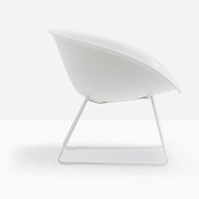 Fauteuil lounge Gliss 340 blanc vue de profil