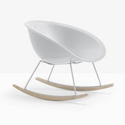 Fauteuil à bascule Gliss 350 Pedrali blanc, patins frêne