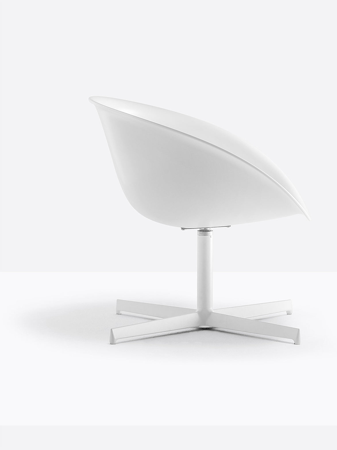 Fauteuil lounge Gliss 360 Pedrali blanc, pied central