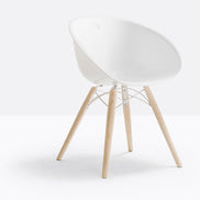 Chaise Gliss Wood 904 blanche vue de trois quarts arrière