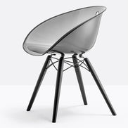 Chaise Gliss Wood 905 fumée vue de trois quarts