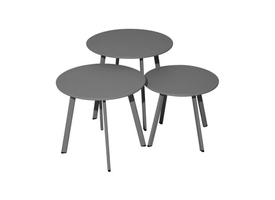 Lot de 3 tables basses Massaï Ø40, Ø45 et Ø50 cm