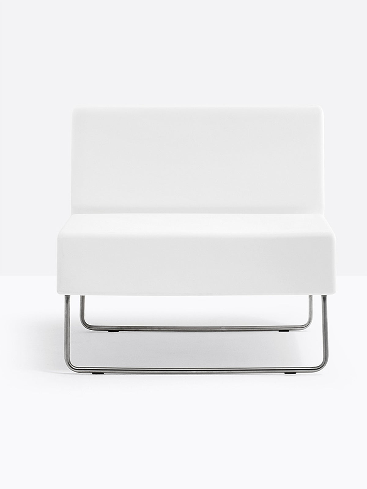 Fauteuil Host lounge 790 Pedrali blanc, luge inox
