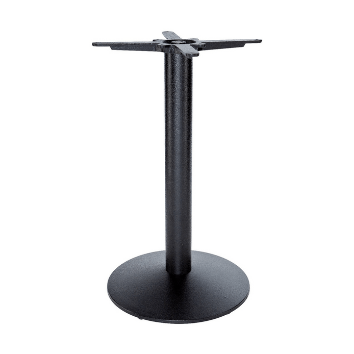 Piètement de table Agora 05 — base ronde fonte d'acier époxy noir profond