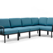 Canapé d'angle Komodo 5 Nardi – structure anthracite, coussins Adriatic