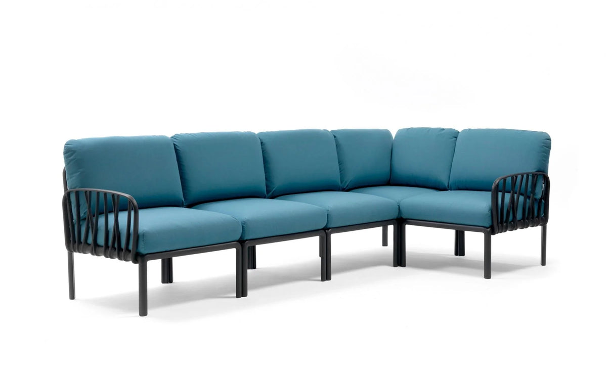 Canapé d'angle Komodo 5 Nardi – structure anthracite, coussins Adriatic