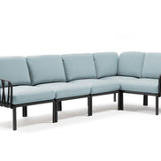 Canapé d'angle Komodo 5 Nardi – structure anthracite, coussins Ghiaccio