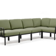 Canapé d'angle Komodo 5 Nardi – structure anthracite, coussins Giungla