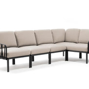 Canapé d'angle Komodo 5 Nardi – structure anthracite, coussins Panama