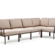 Canapé d'angle Komodo 5 Nardi – structure gris tourterelle, coussins Canvas