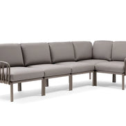 Canapé d'angle Komodo 5 Nardi – structure gris tourterelle, coussins Grigio Komodo