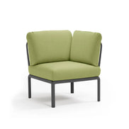 Élément d'angle Komodo Nardi – structure anthracite, coussins Avocado
