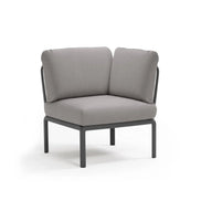 Élément d'angle Komodo Nardi – structure anthracite, coussins Grigio Komodo